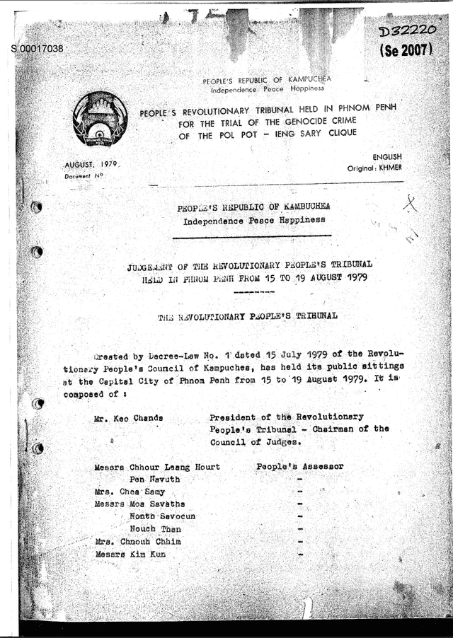 People's Revolutionary Tribunal-1979
